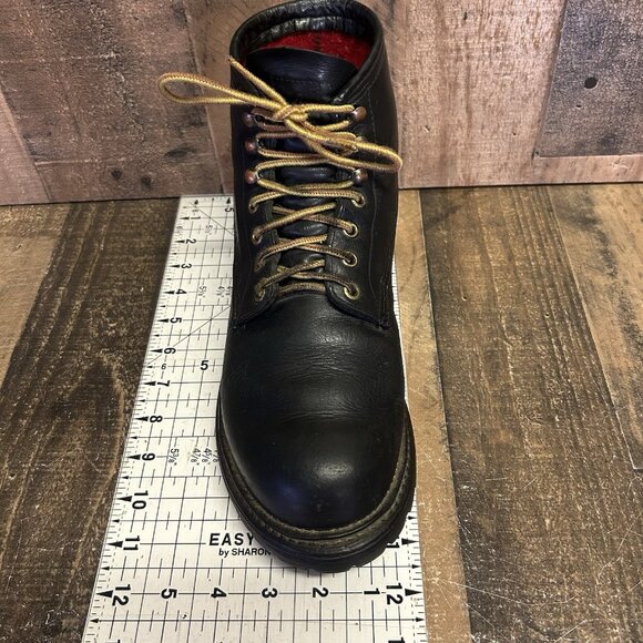 Red Wing 2930 Black Plain Toe Ice Cutter Lace Up Work Boots Mens 8 D - Picture 9 of 12